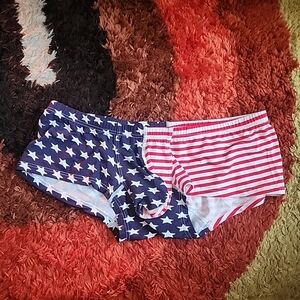 Mens XL Red White Blue American Flag Underwear Briefs Gay Intrest